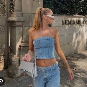 Zara denim bustier
